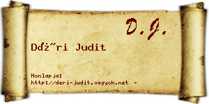 Déri Judit névjegykártya