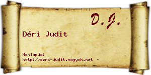 Déri Judit névjegykártya